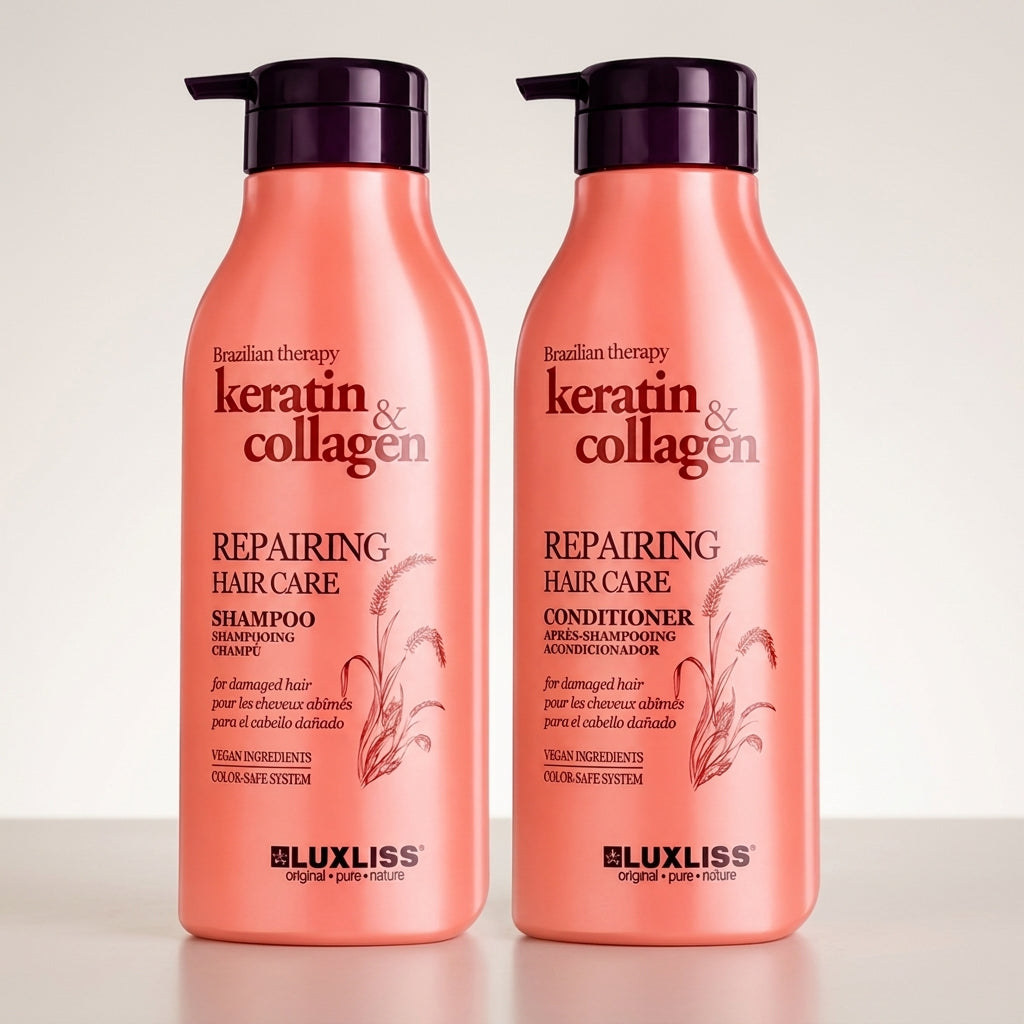 Luxliss Therapy Repairing Keratin & Collagen Shampoo & Conditioner Set – 2 x 500 ml