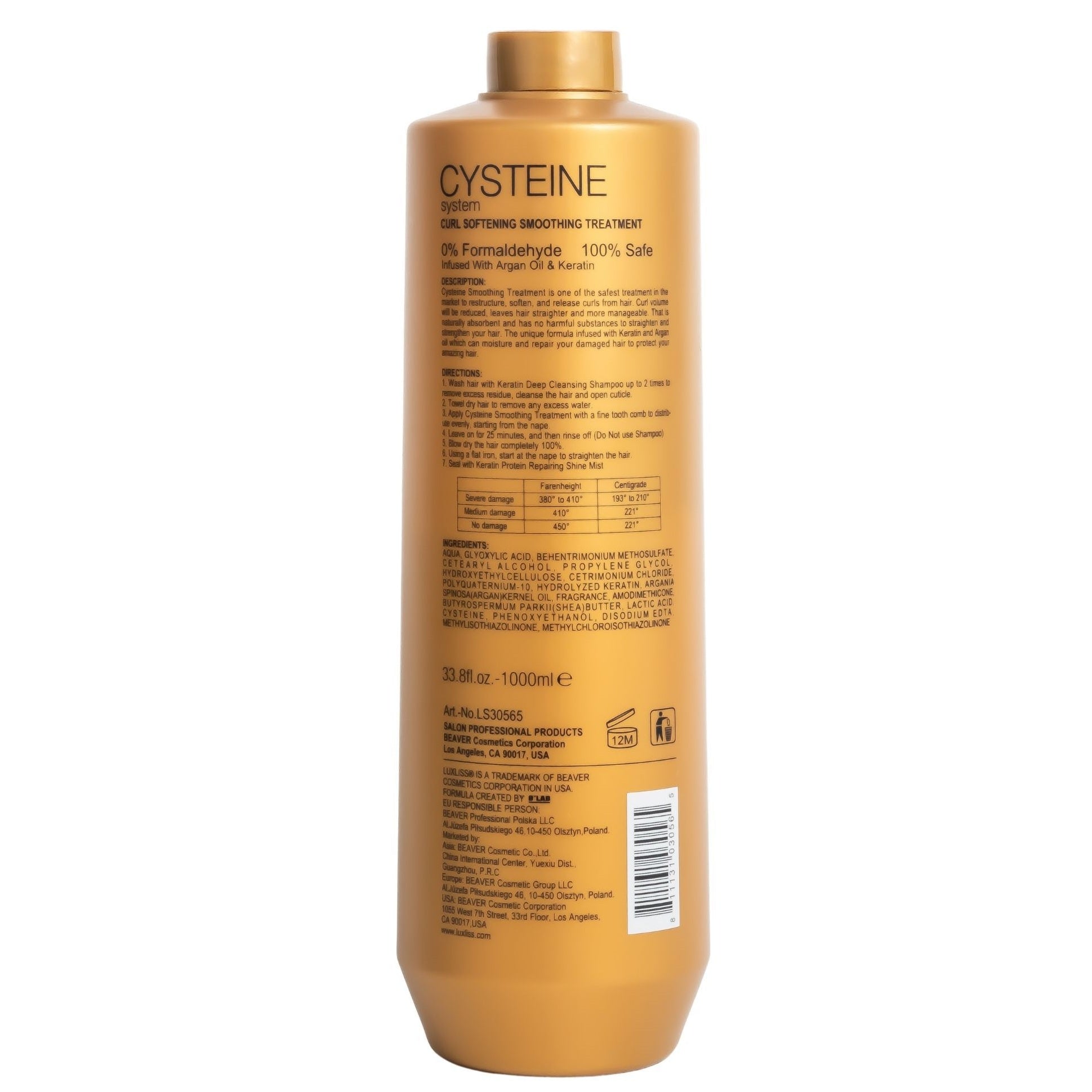 LUXLISS Cysteine System CURL SOFTENING SMOOTHING TREATMENT 1000ml
